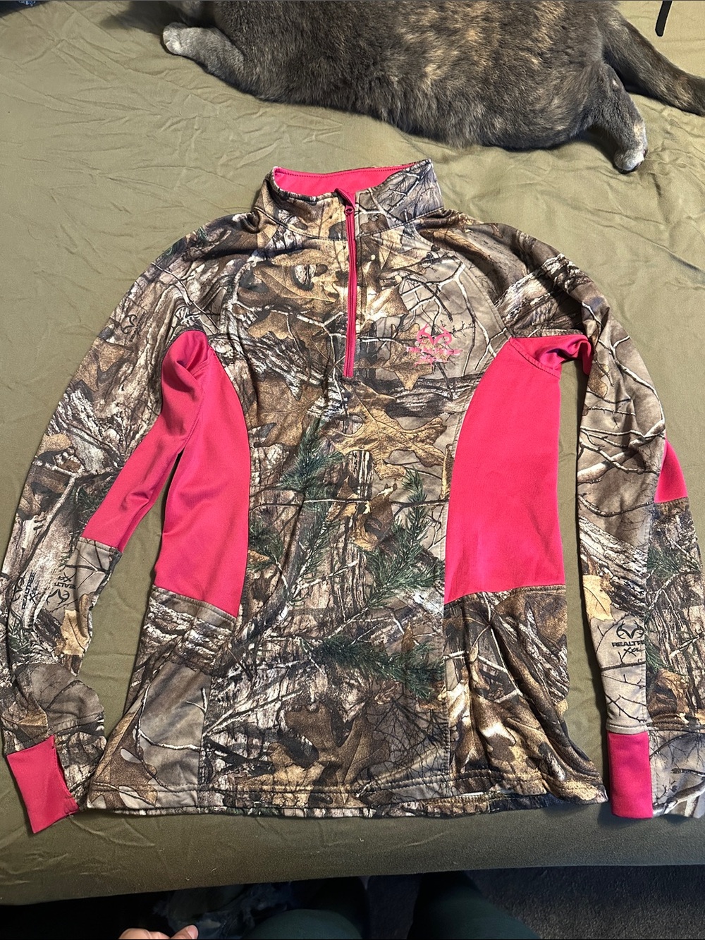 Realtree Camo Quarter-Zip with Pink Panels